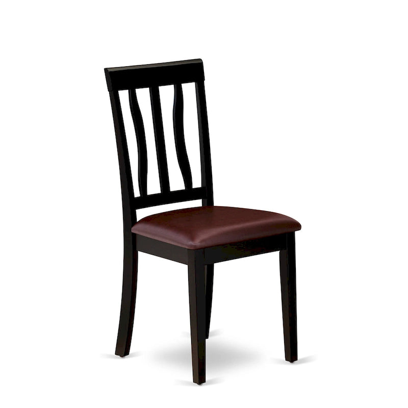 East West Furniture - Ensemble de 9 pièces pour cuisine - une table de salle à manger et 8 chaises de salle à manger, noir et cerisier (options d'assise)