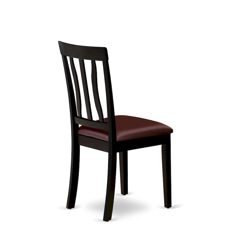 East West Furniture - Ensemble de 9 pièces pour cuisine - une table de salle à manger et 8 chaises de salle à manger, noir et cerisier (options d'assise)