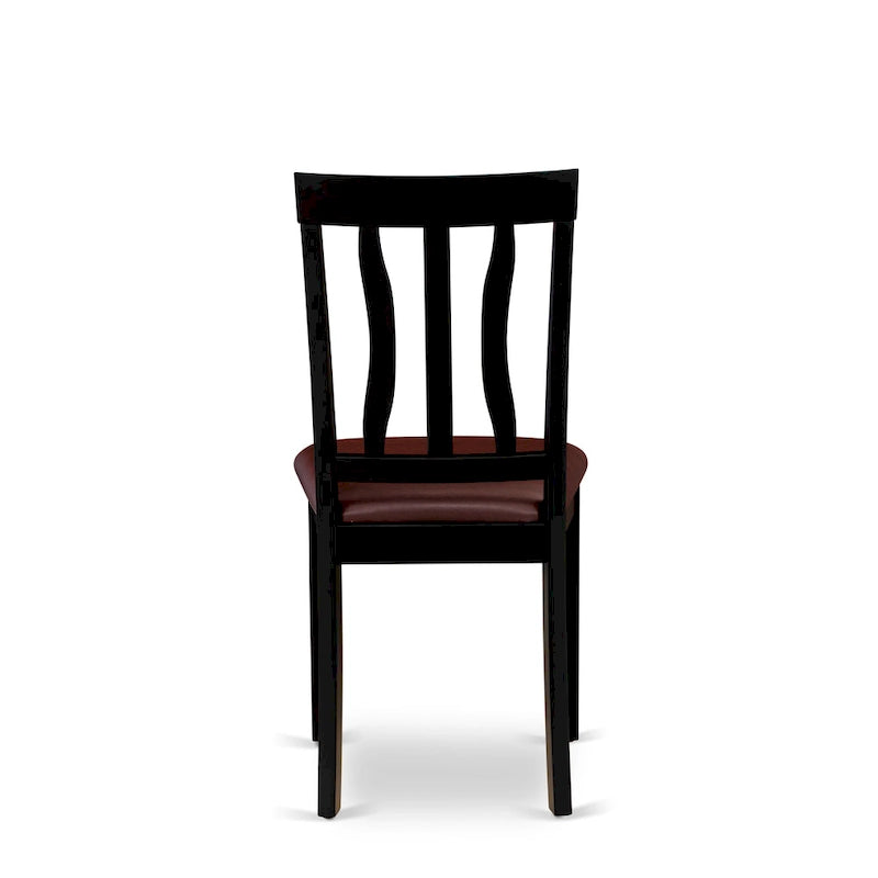 East West Furniture - Ensemble de 9 pièces pour cuisine - une table de salle à manger et 8 chaises de salle à manger, noir et cerisier (options d'assise)