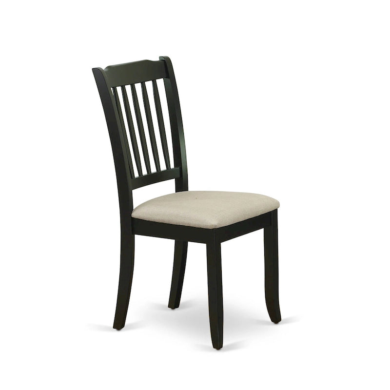 Ensemble de salle à manger East West Furniture – Une table de cuisine ronde et des chaises Parson en tissu de lin (pièces et options de finition)