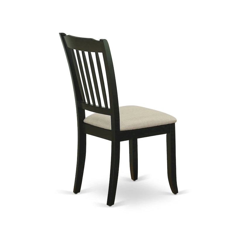 Ensemble de salle à manger East West Furniture – Une table de cuisine ronde et des chaises Parson en tissu de lin (pièces et options de finition)