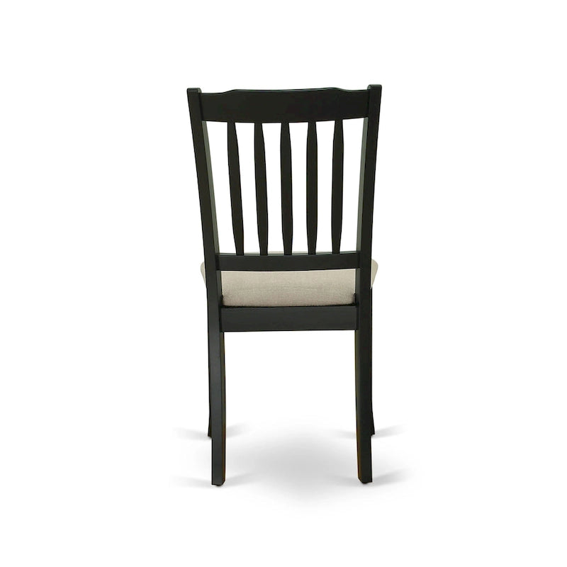 Ensemble de salle à manger East West Furniture – Une table de cuisine ronde et des chaises Parson en tissu de lin (pièces et options de finition)