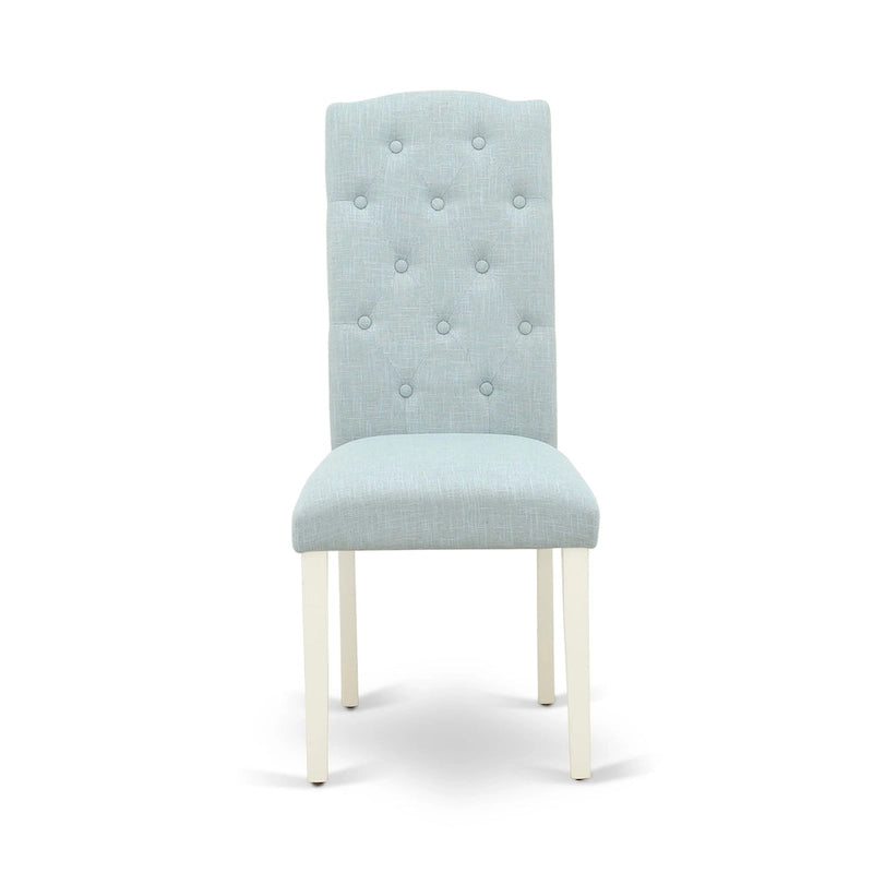 Ensemble de salle à manger East West Furniture – Une table de cuisine ronde et des chaises Parson en tissu de lin (pièces et options de finition)