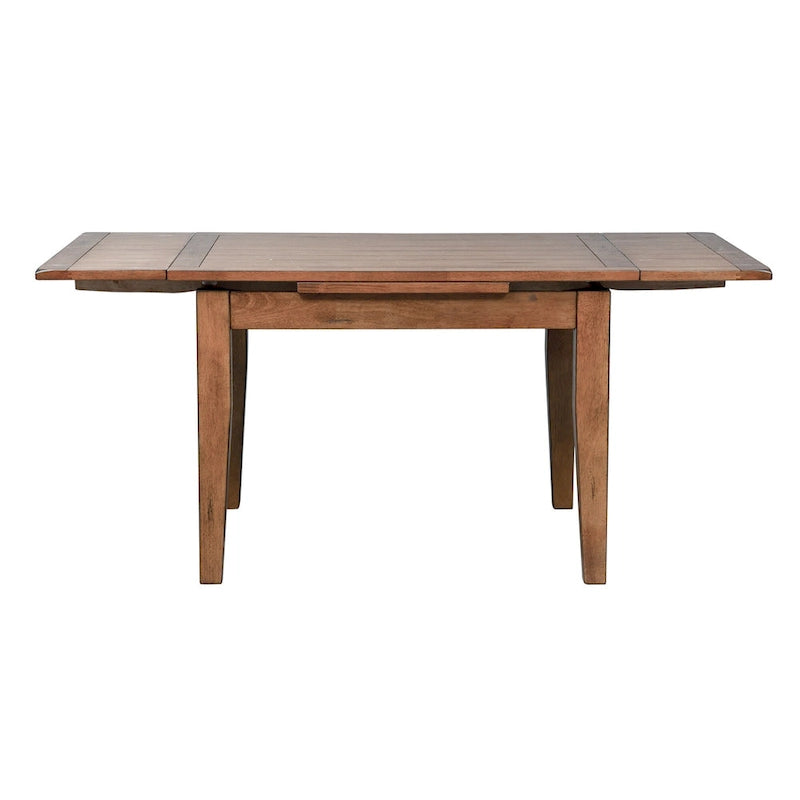 Ensemble de salle à manger rétractable Treasures Rustic Oak 5 pièces avec dossier en gerbe