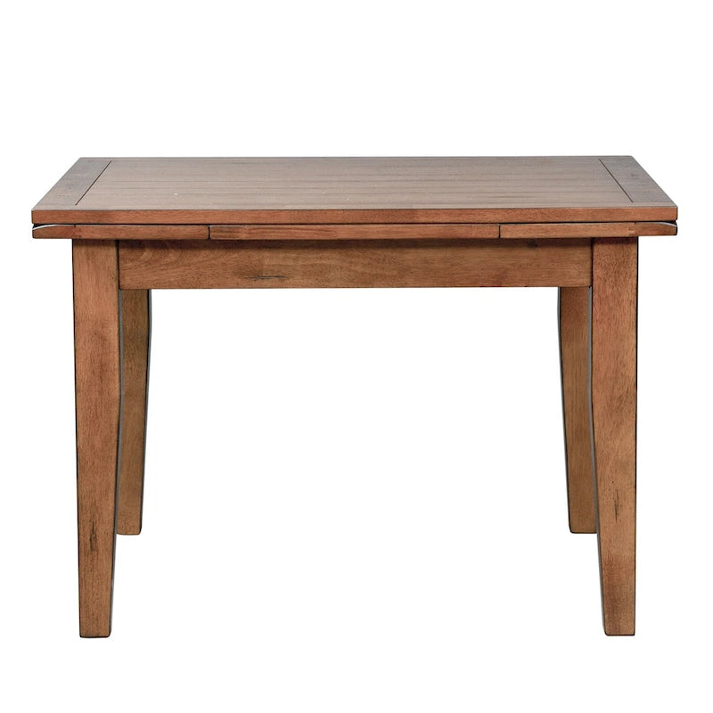 Ensemble de salle à manger rétractable Treasures Rustic Oak 5 pièces avec dossier en gerbe
