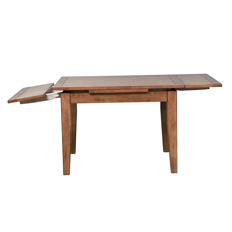 Ensemble de salle à manger rétractable Treasures Rustic Oak 5 pièces avec dossier en gerbe