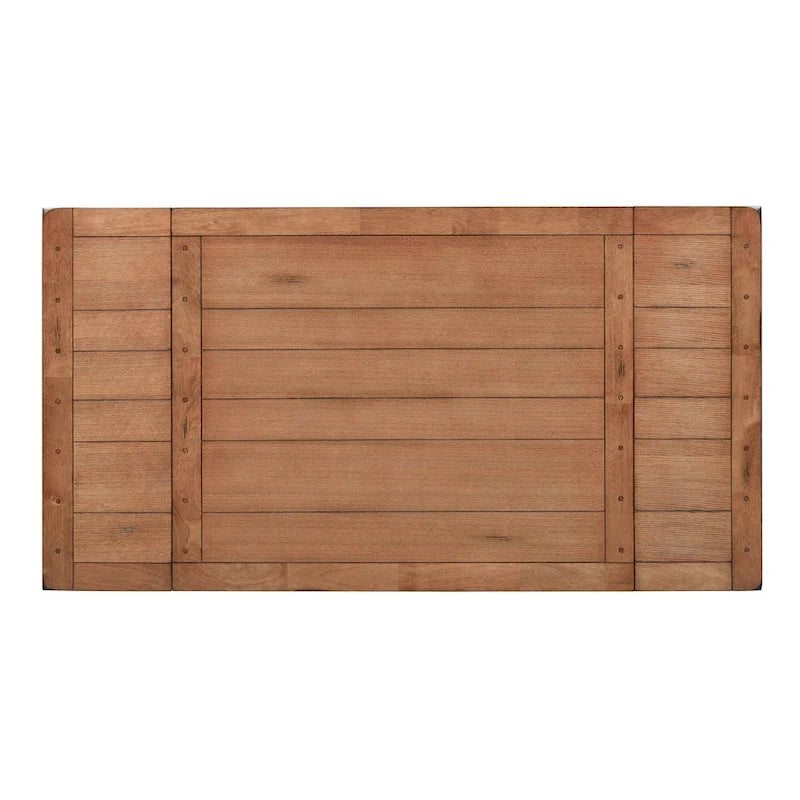 Ensemble de salle à manger rétractable Treasures Rustic Oak 5 pièces avec dossier en gerbe
