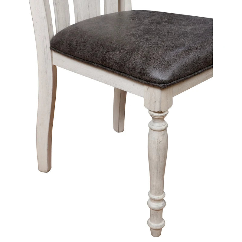 Ensemble de salle à manger 5 pièces Roundhill Furniture Arch en chêne vieilli, table ronde avec 4 chaises