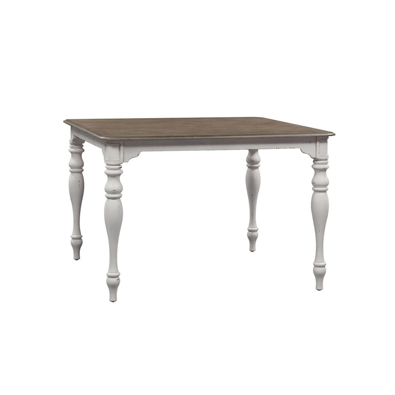 Ensemble de table de rassemblement Magnolia Manor Antique White Weathered Bark Opt 5 pièces