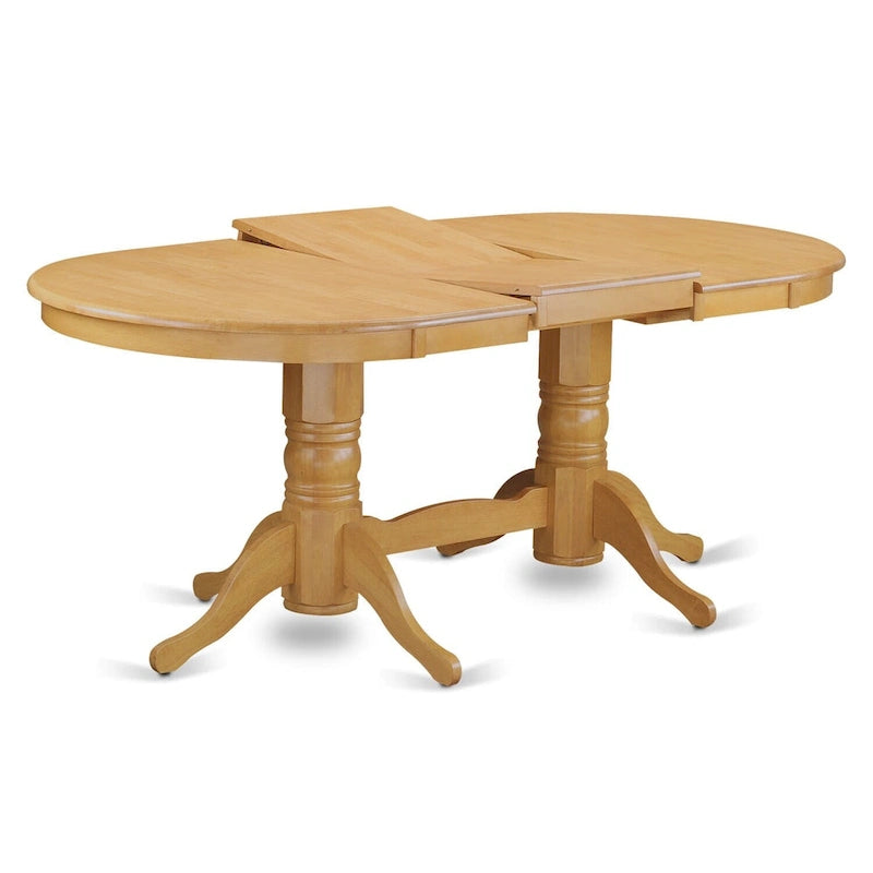 East West Furniture Ensemble de table moderne 9 pièces comprenant une table ovale en bois et 8 chaises de salle à manger, Chêne (Options de siège)