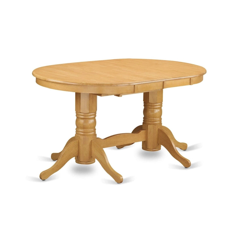 East West Furniture Ensemble de table moderne 9 pièces comprenant une table ovale en bois et 8 chaises de salle à manger, Chêne (Options de siège)