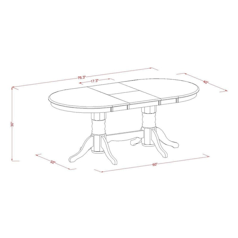 East West Furniture Ensemble de table moderne 9 pièces comprenant une table ovale en bois et 8 chaises de salle à manger, Chêne (Options de siège)