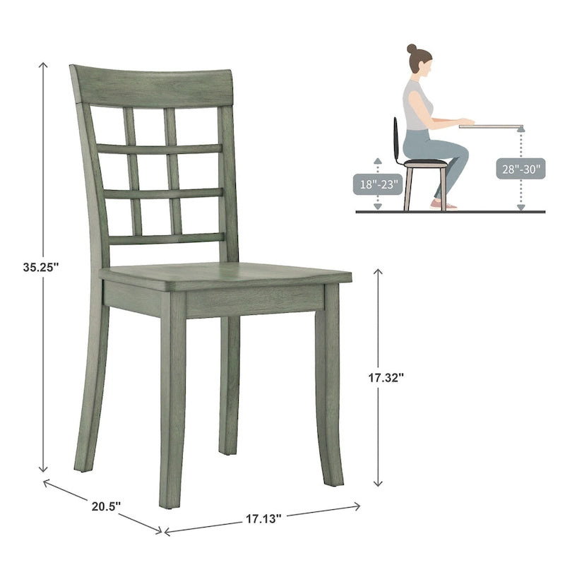 Ensemble de salle à manger 5 pièces Wilmington II avec base à piédestal ronde et finition vert sauge antique par iNSPIRE Q Classic