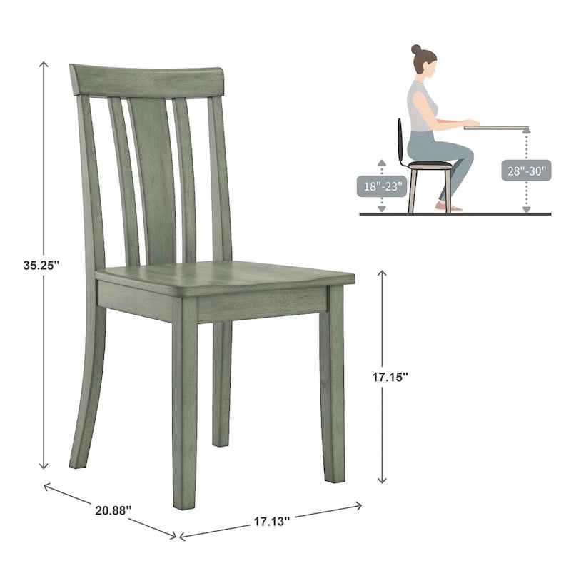 Ensemble de salle à manger 5 pièces Wilmington II avec base à piédestal ronde et finition vert sauge antique par iNSPIRE Q Classic