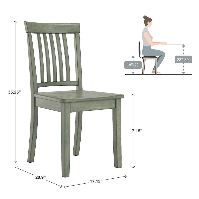 Ensemble de salle à manger 5 pièces Wilmington II avec base à piédestal ronde et finition vert sauge antique par iNSPIRE Q Classic