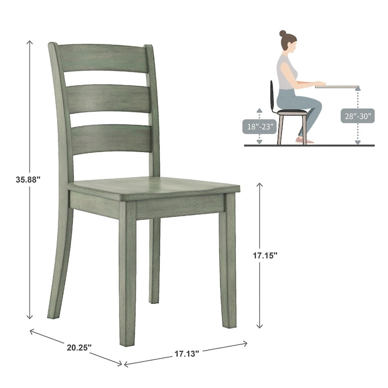 Ensemble de salle à manger 5 pièces Wilmington II avec base à piédestal ronde et finition vert sauge antique par iNSPIRE Q Classic