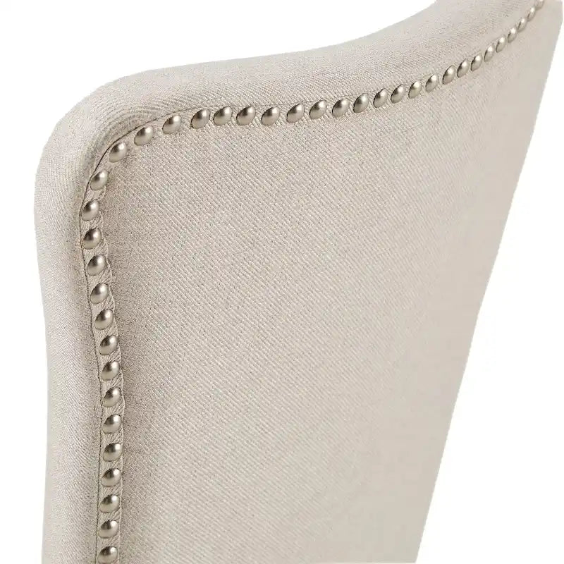 Ensemble de salle à manger rectangulaire extensible en bois de cerisier foncé et tissu beige Willa par iNSPIRE Q Classic