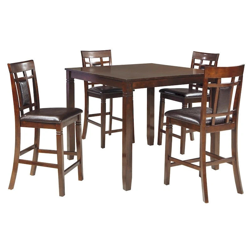 Signature Design by Ashley Bennox Table à Manger Hauteur Comptoir et Tabourets de Bar Marron (Ensemble de 5)