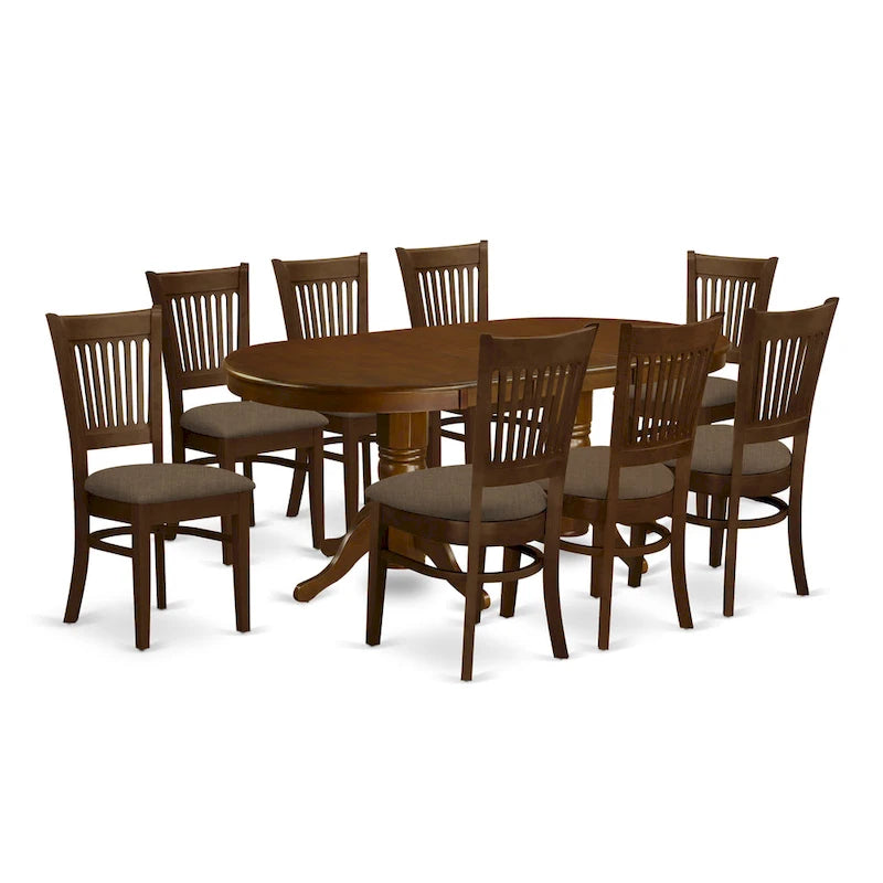 Ensemble de salle à manger East West Furniture 9 pièces comprenant une table ovale en bois et 8 chaises de salle à manger, expresso (options de type de siège)