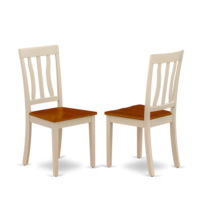 East West Furniture Ensemble de salle à manger moderne 5 pièces comprenant une table de cuisine ronde et 4 chaises de salle à manger, Beurre et Cerise