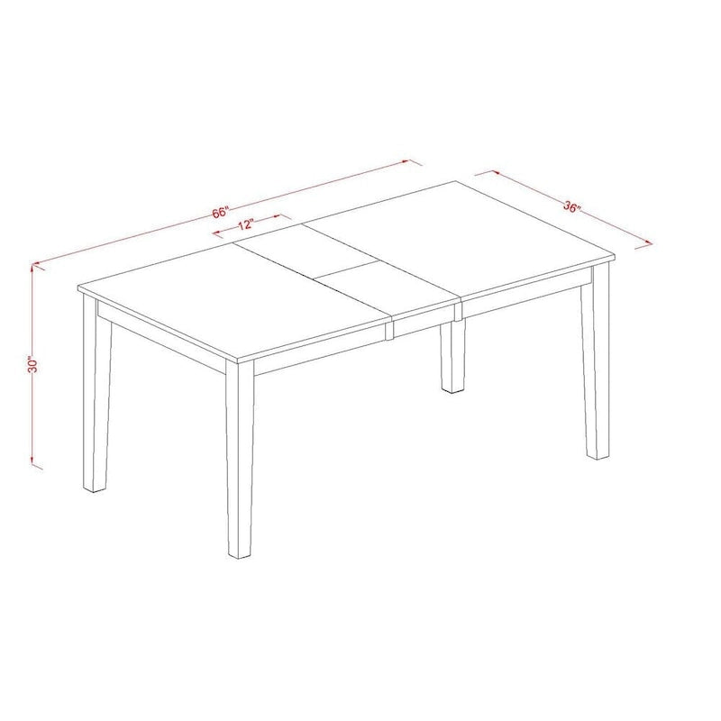 Ensemble de salle à manger East West Furniture composé d'une table à manger rectangulaire avec rallonge papillon et de chaises de salle à manger (options de pièces)