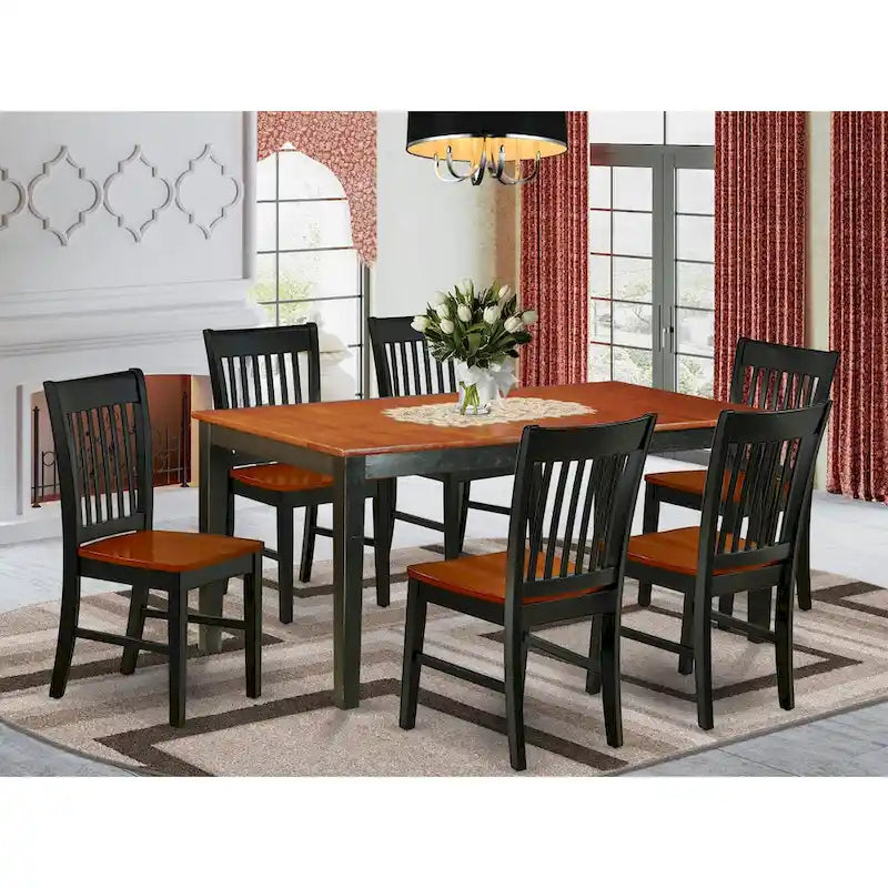 Ensemble de salle à manger East West Furniture composé d'une table à manger rectangulaire avec rallonge papillon et de chaises de salle à manger (options de pièces)