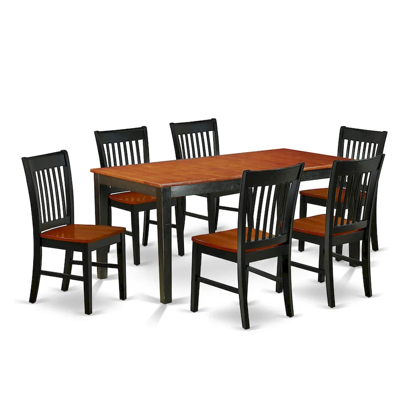 Ensemble de salle à manger East West Furniture composé d'une table à manger rectangulaire avec rallonge papillon et de chaises de salle à manger (options de pièces)