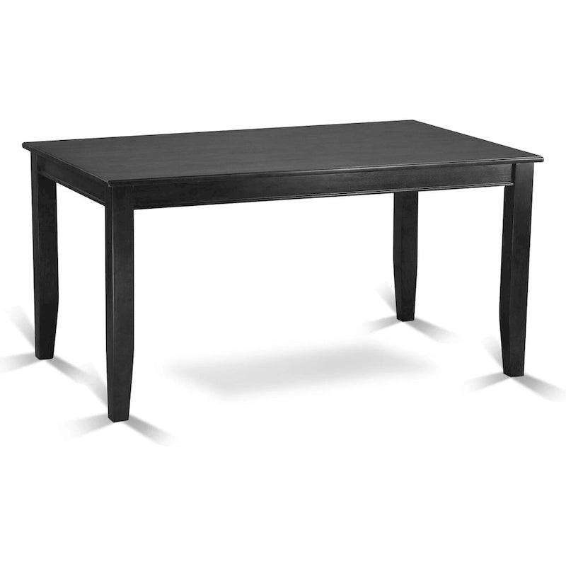 East West Furniture DUGR6-BLK-W Ensemble de salle à manger 6 pièces - une table de cuisine rectangulaire et 4 chaises de salle à manger avec un banc, noir