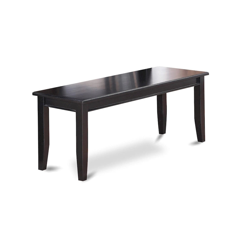 East West Furniture DUGR6-BLK-W Ensemble de salle à manger 6 pièces - une table de cuisine rectangulaire et 4 chaises de salle à manger avec un banc, noir