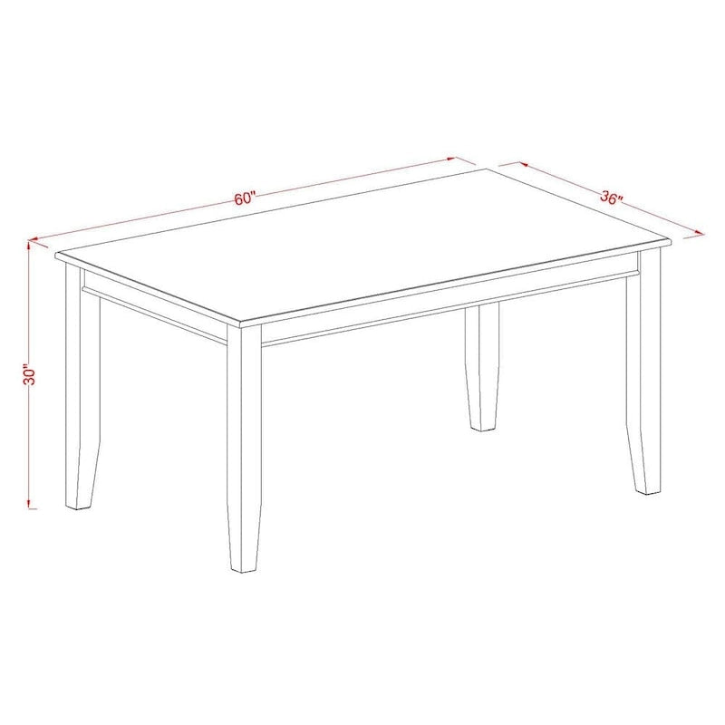 East West Furniture DUGR6-BLK-W Ensemble de salle à manger 6 pièces - une table de cuisine rectangulaire et 4 chaises de salle à manger avec un banc, noir