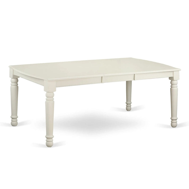 East West Furniture Ensemble de cuisine 9 pièces comprenant une table à manger rectangulaire et 8 chaises de salle à manger, blanc lin