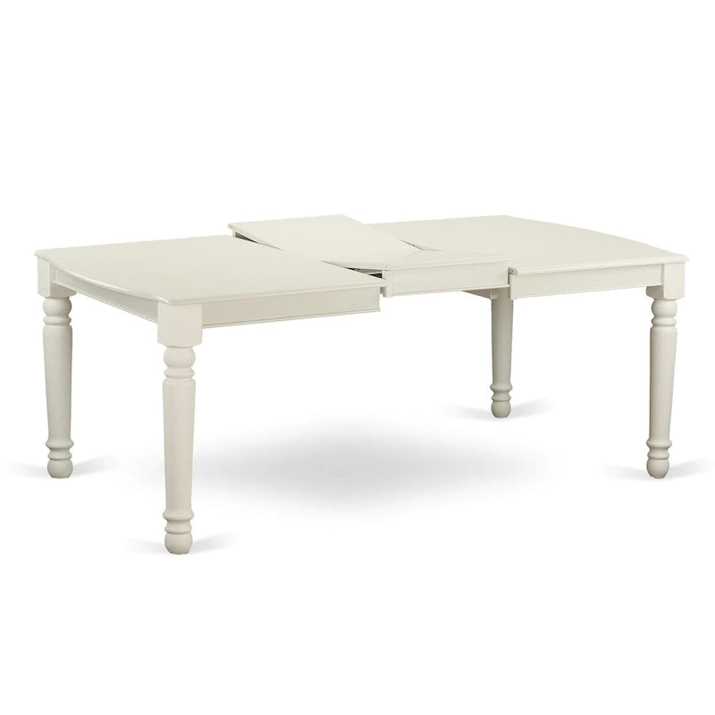 East West Furniture Ensemble de cuisine 9 pièces comprenant une table à manger rectangulaire et 8 chaises de salle à manger, blanc lin