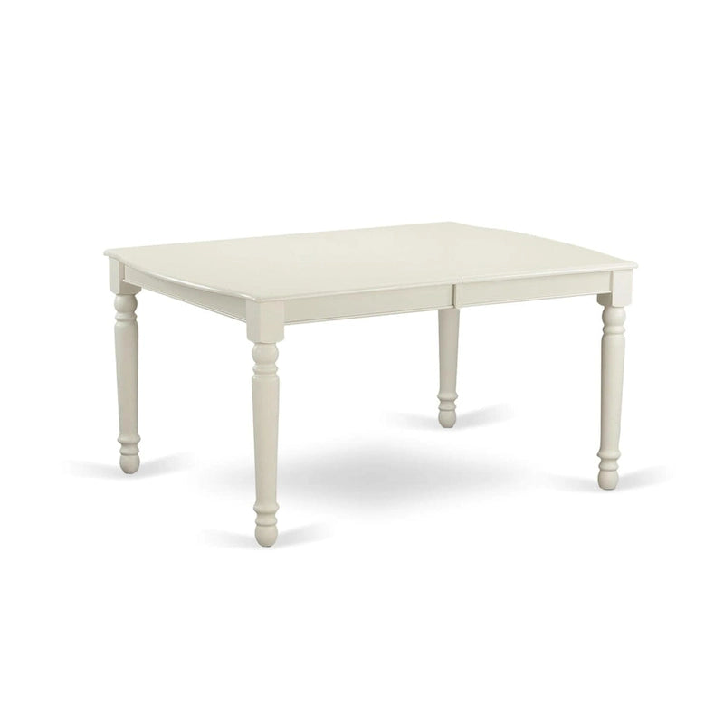 East West Furniture Ensemble de cuisine 9 pièces comprenant une table à manger rectangulaire et 8 chaises de salle à manger, blanc lin