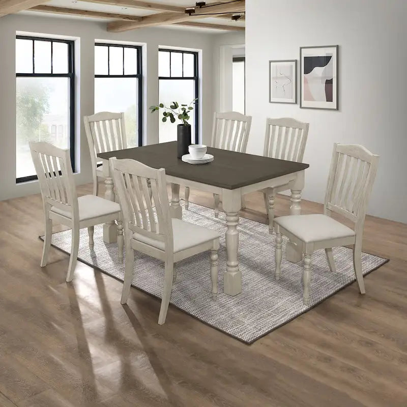 CraftPorch Mid-century Elegant Two-tone 7-piece Dining Set