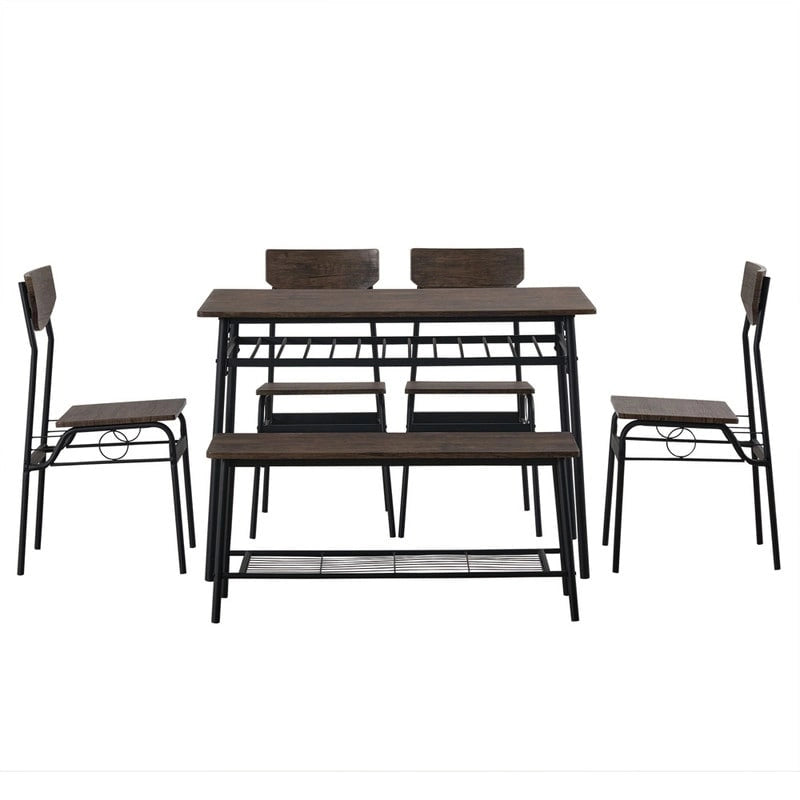 Ensemble de salle à manger moderne 6 pièces avec structure en acier pour cuisine