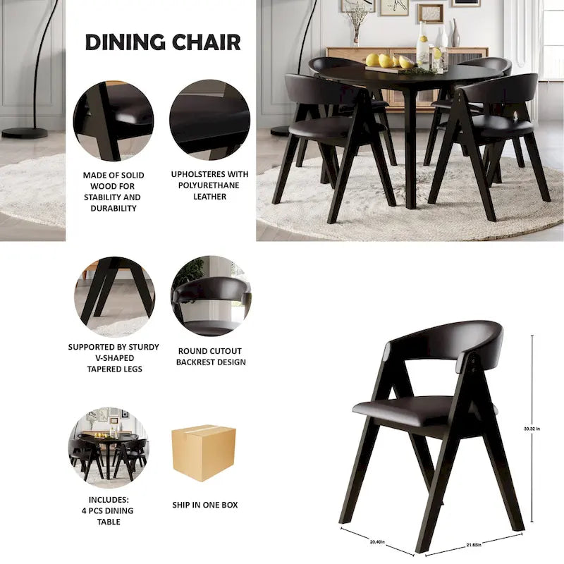 Ensemble de salle à manger 5 pièces à rabats CraftPorch Transitional