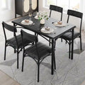 Ensemble de salle à manger 5 pièces avec 4 chaises rembourrées pour appartement