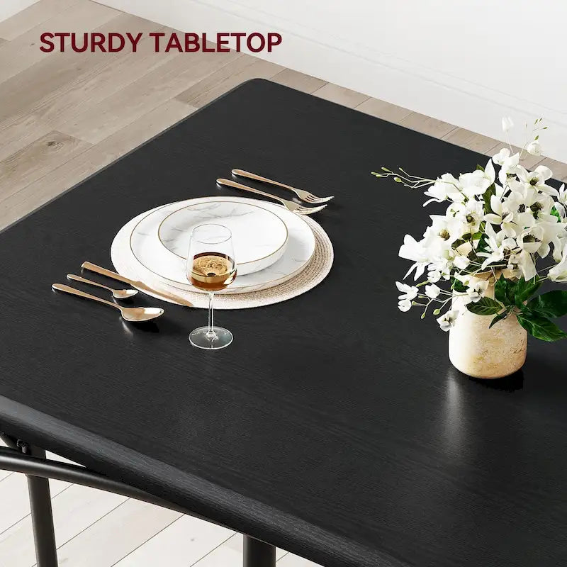 Ensemble de salle à manger 5 pièces avec 4 chaises rembourrées pour appartement
