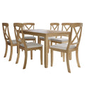 Ensemble de salle à manger 7 pièces en bois style campagnard CraftPorch