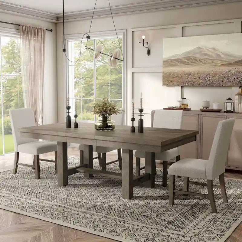 Ensemble de salle à manger 5 pièces en bois gris rustique Jusk par Furniture of America