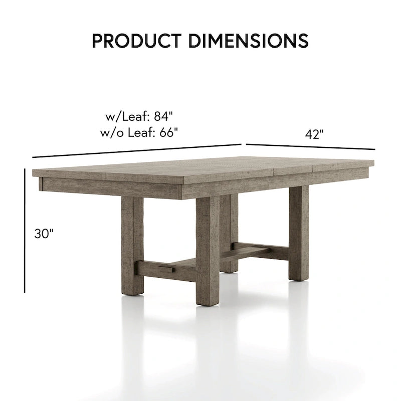 Ensemble de salle à manger 5 pièces en bois gris rustique Jusk par Furniture of America