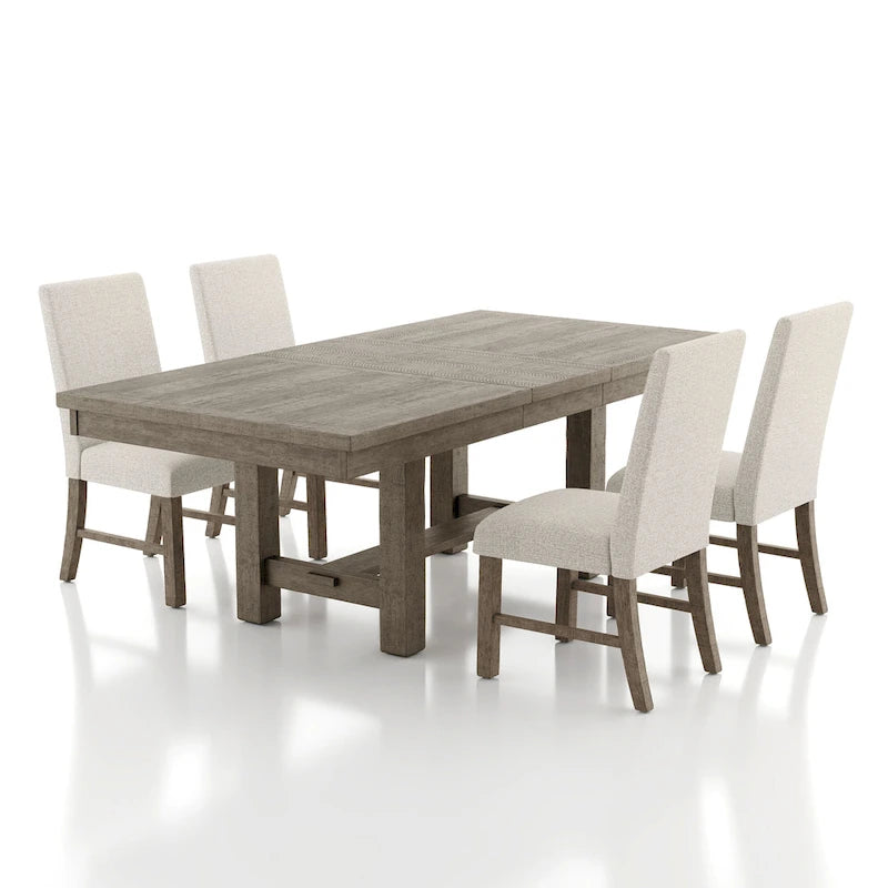 Ensemble de salle à manger 5 pièces en bois gris rustique Jusk par Furniture of America