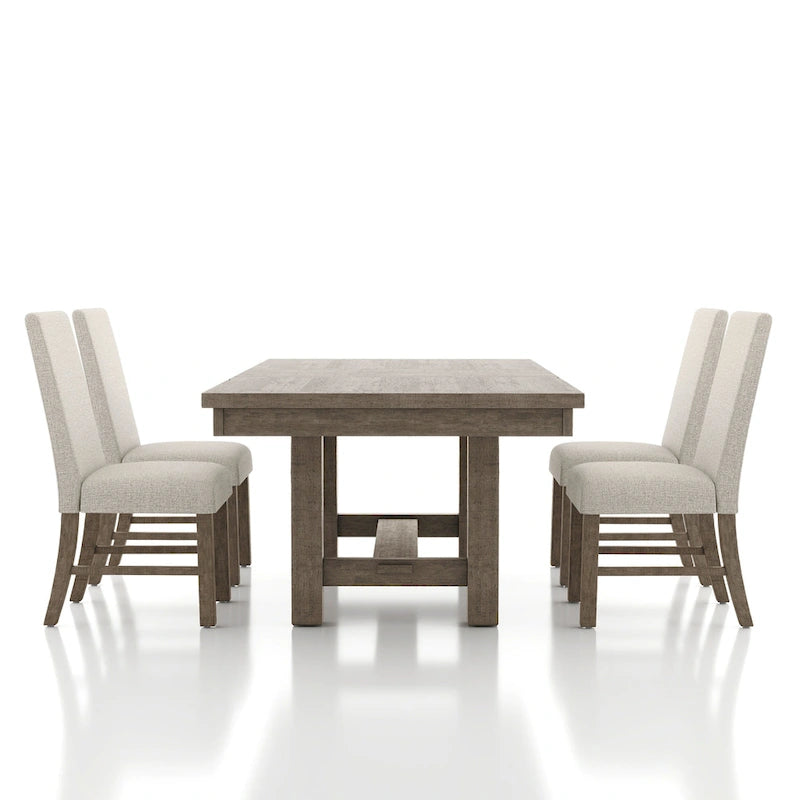 Ensemble de salle à manger 5 pièces en bois gris rustique Jusk par Furniture of America