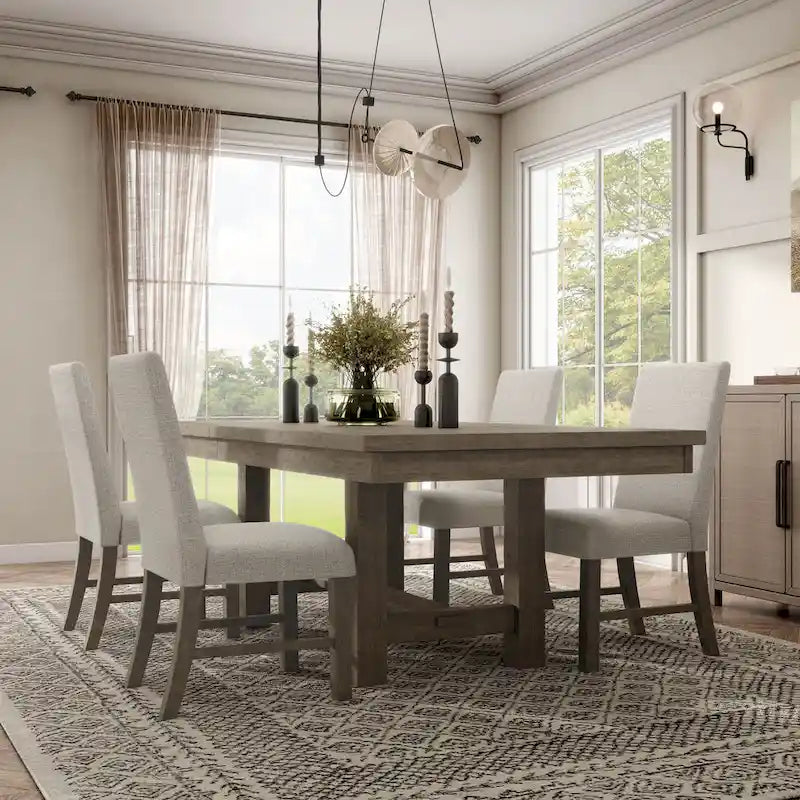 Ensemble de salle à manger 5 pièces en bois gris rustique Jusk par Furniture of America