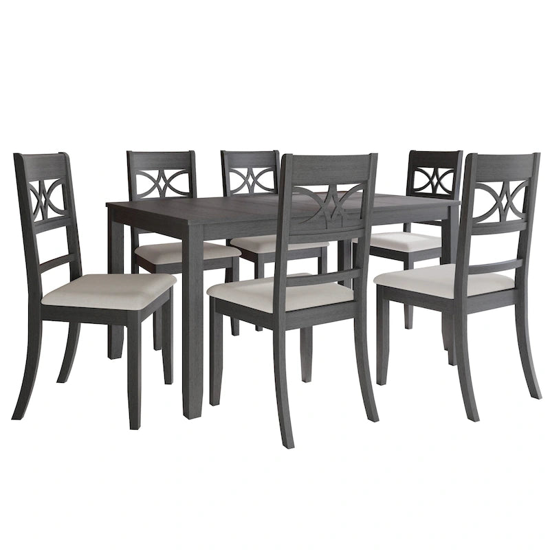 Ensemble de salle à manger en bois de 7 pièces CraftPorch Mid-Century Modern