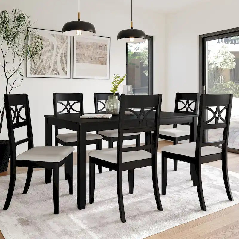 Ensemble de salle à manger en bois de 7 pièces CraftPorch Mid-Century Modern