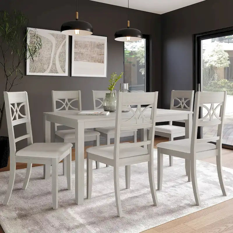 Ensemble de salle à manger en bois de 7 pièces CraftPorch Mid-Century Modern