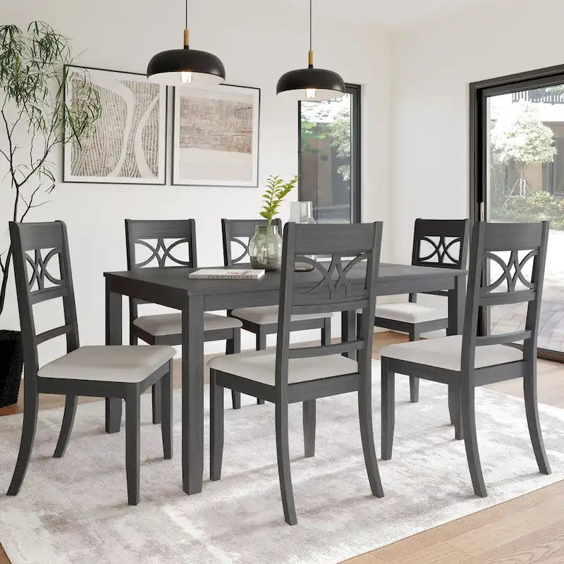 Ensemble de salle à manger en bois de 7 pièces CraftPorch Mid-Century Modern