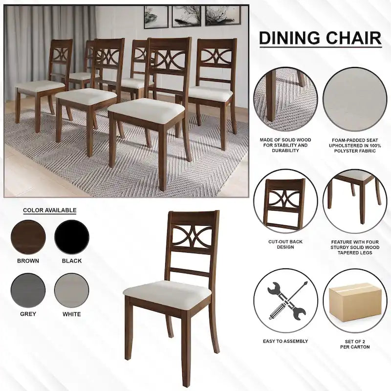 Ensemble de salle à manger en bois de 7 pièces CraftPorch Mid-Century Modern