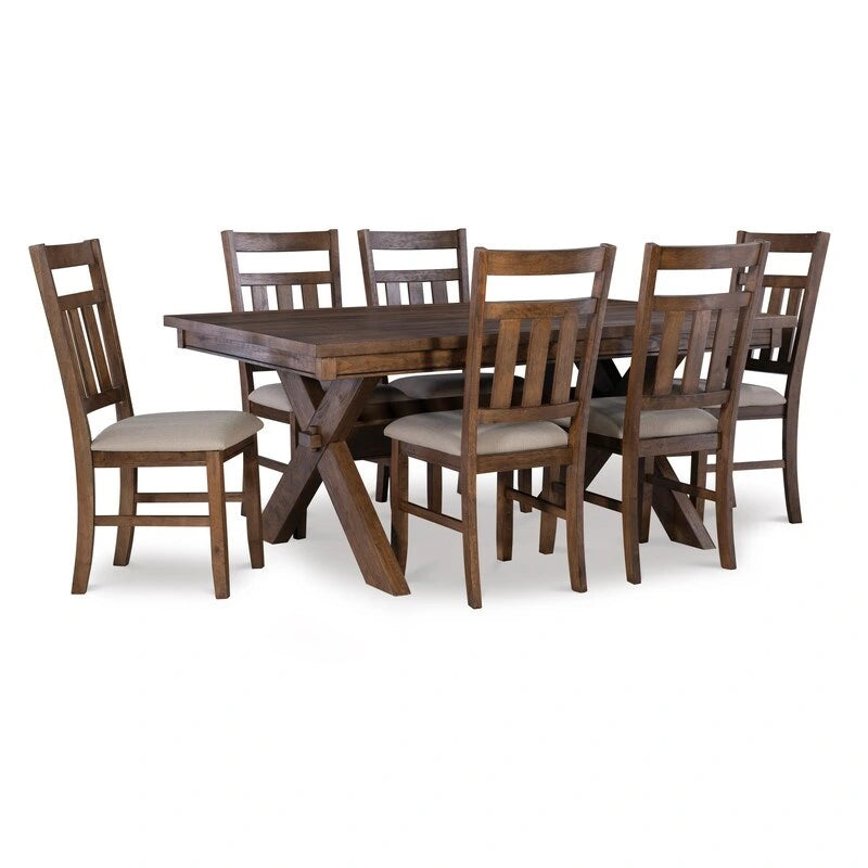 Ensemble de salle à manger 7 pièces Chester Rustic Wood Farmhouse